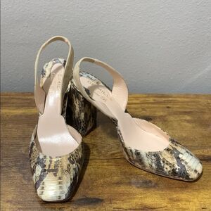Deimille For Diane B Slingback Snakeskin Heels Size 8 (38)